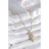 316L Çelik Gold Renk Zirkon Taşlı Vintage Model Kadın Kolye