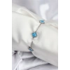 316L Çelik Gümüş Renk Buz Mavisi Baby Boy Yonca Kadın Bileklik