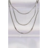 316L Çelik Gümüş Renk İtalyan Zincir Çoklu Kolye