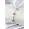 316L Çelik Gümüş Renk Pembe Baby Boy Yonca Kadın Bileklik