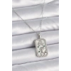 316L Çelik Gümüş Renk Zincir Aslan Burcu Zirkon Taşlı Kadın Kolye