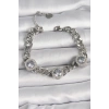 316L Çelik Gümüş Renk Zincir Model Zirkon Taşlı İşleme Detaylı Kadın Bileklik