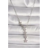 316L Çelik Gümüş Renk Zincir Zirkon Taşlı Yıldız Model Kadın Kolye