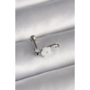 316L Çelik Gümüş Renk Zirkon Taş Detay Beyaz Çiçek Model Tragus Piercing