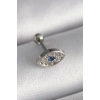 316L Çelik Gümüş Renk Zirkon Taşlı Göz Tragus Piercing