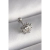 316L Çelik Gümüş Renk Zirkon Taşlı Güneş Tragus Piercing
