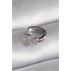 316L Çelik Gümüş Renk Zirkon Taşlı Kurdele Model Tragus Piercing