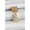 316L Çelik Sallantılı Zirkon Taşlı Ayıcık Model Gold Renk Nomination Charm