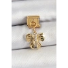 316L Çelik Sallantılı Zirkon Taşlı Fiyonk Model Gold Renk Nomination Charm