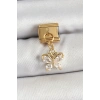 316L Çelik Sallantılı Zirkon Taşlı Kelebek Model Gold Renk Nomination Charm
