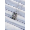316L Çelik Zincir Eskitme Gümüş Renk Pembe Mineli Kalp Figürlü Tarot Kolye