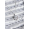 316L Çelik Zincir Gümüş Renk Zirkon Taşlı Kalp Model Kadın Kolye