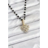316L Çelik Zincir Kristal Boncuklu Kalpli Kadın Kolye