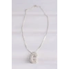 316L Çelik Zincirli Zirkon Taşlı C Harfli Silver Renk Bubble Kolye