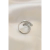 Ayarlamalı Silver Renk Metal Zirkon Taşlı Kanat Yüzük