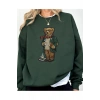 Bear Baskılı Oversize Kesim Uzun Kollu Organik Pamuk Sweatshirt