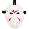 Beyaz Renk Kırmızı Çizgili Tam Yüz Hokey Jason Maskesi Hannibal Maskesi