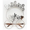 Bride To Be Yazılı Taç ve Bride To Be Yazılı GözlüK Seti Gümüş Renk NessiWorld