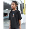 Çocuk Unisex Baskılı T-Shirt - Siyah