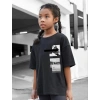 Çocuk Unisex Baskılı T-Shirt - Siyah