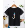 Çocuk Unisex Baskılı T-Shirt - Siyah