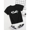 ÇOCUK UNİSEX BASKILI T-SHİRT - SİYAH