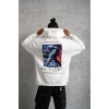 ERKEK ASTRONOT BASKILI KAPÜŞONLU SWEAT - BEYAZ