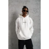 ERKEK ASTRONOT BASKILI KAPÜŞONLU SWEAT - BEYAZ