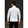 Erkek Balıkcı Yaka Bağazlı Triko Kazak Pamuklu Kalın Fitilli Dokuma, Regular Fit Uzun Kollu Kışlık Model - Beyaz