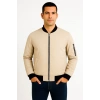 ERKEK BOMBER MONT CEKET – FERMUARLI, KAPİTONE İÇİ ASTARLI, SU İTİCİ KUMAŞ, REGULAR FİT, UZUN KOLLU, YANDAN CEPLİ, BAHAR & KIŞ RAHAT GÜNLÜK STİL - BEJ