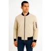 ERKEK BOMBER MONT CEKET – FERMUARLI, KAPİTONE İÇİ ASTARLI, SU İTİCİ KUMAŞ, REGULAR FİT, UZUN KOLLU, YANDAN CEPLİ, BAHAR & KIŞ RAHAT GÜNLÜK STİL - BEJ