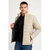 ERKEK BOMBER MONT CEKET – SU İTİCİ KUMAŞ, KAPİTONE ASTARLI, FERMUARLI, KIŞLIK - BEJ
