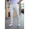 ERKEK DİAGONEL MİKRO DOKULU CEPLİ BELİ LASTİLKİ PANTOLON - BEJ