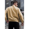 ERKEK DÜZ BİSİKLET YAKA SWEAT - BEJ