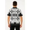 ERKEK İKİ İPLİK KUMAŞ DİJİTAL BASKILI GÖMLEK - SİYAH