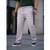 Erkek Keten Cepli Çıma Dikişli jogger Buggy Pantalon Rahat kalıp - Gri