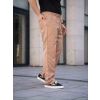 Erkek Keten Cepli Çıma Dikişli jogger Buggy Pantalon Rahat kalıp - Kahverengi