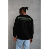 Erkek Oversize Sweatshirt – Siyah Renk | Ön ve Sırt Baskılı, Üç İplik İçi Pamuklu Kumaş, Rahat Kalıp, Ribanalı Kışlık Sweat | Winagain Polizei Serisi - Siyah