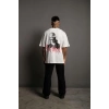ERKEK OVERSİZE TİŞÖRT – BEYAZ 24/1 PENYE KUMAŞ, BİSİKLET YAKA, ÖN & ARKA BASKILI, STREETWEAR TARZI RAHAT BÜYÜK KALIP T-SHİRT- BEYAZ