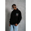 ERKEK PATEL SİX BASKILI KAPÜŞONLU SWEAT - SİYAH