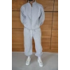Erkek Premium Parçalı Eşofman Takım - Dik Yaka Fermuarlı Biyeli Sweatshirt Lastik Paça Alt, Oversize 3 iplik Şardonlu - Gri