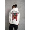 ERKEK SCHOOL BOY BASKILI KAPÜŞONLU SWEAT - BEYAZ