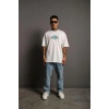 Erkek Sırt Baskılı T-shirt - Beyaz