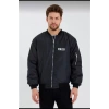 ERKEK SİYAH BOMBER MONT – POLIZEI YAZILI, FERMUARLI CEPLİ, KAPİTONE ASTARLI, SU İTİCİ KUMAŞ ŞIK GÜNLÜK CEKET- SİYAH