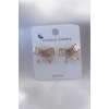 Gold Renk Kurdele Model Zirkon Taşlı Kadın Küpe