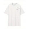 [Günlük T-Shirt] Hafif Kadın Günlük T-Shirt | Bol Kesim, Kısa Kollu, Yuvarlak Yaka, Eğlenceli Karikatür Ayı ve Umrumda Değil Baskı - Günlük Stil, İlkbahar/Yaz- Beyaz