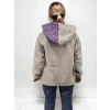 KADIN BASKILI KAPÜŞONLU SWEATSHİRT - GRİ