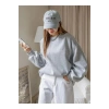 KADIN DÜZ BİSİKLET YAKA SWEAT - GRİ