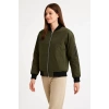 Kadın Bomber Mont Ceket – Fermuarlı, Kapitone İçi Astarlı, Su İtici Kumaş, Regular Fit, Yandan Cepli, Günlük Bahar & Kış Şık Rahat Stil - Haki