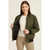 Kadın Bomber Mont Ceket – Fermuarlı, Kapitone İçi Astarlı, Su İtici Kumaş, Regular Fit, Yandan Cepli, Günlük Bahar & Kış Şık Rahat Stil - Haki